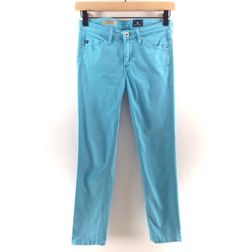 AG Adriano Goldschmied Womens Jeans Prima Crop 25 Turquoise Mid Rise Cigarette